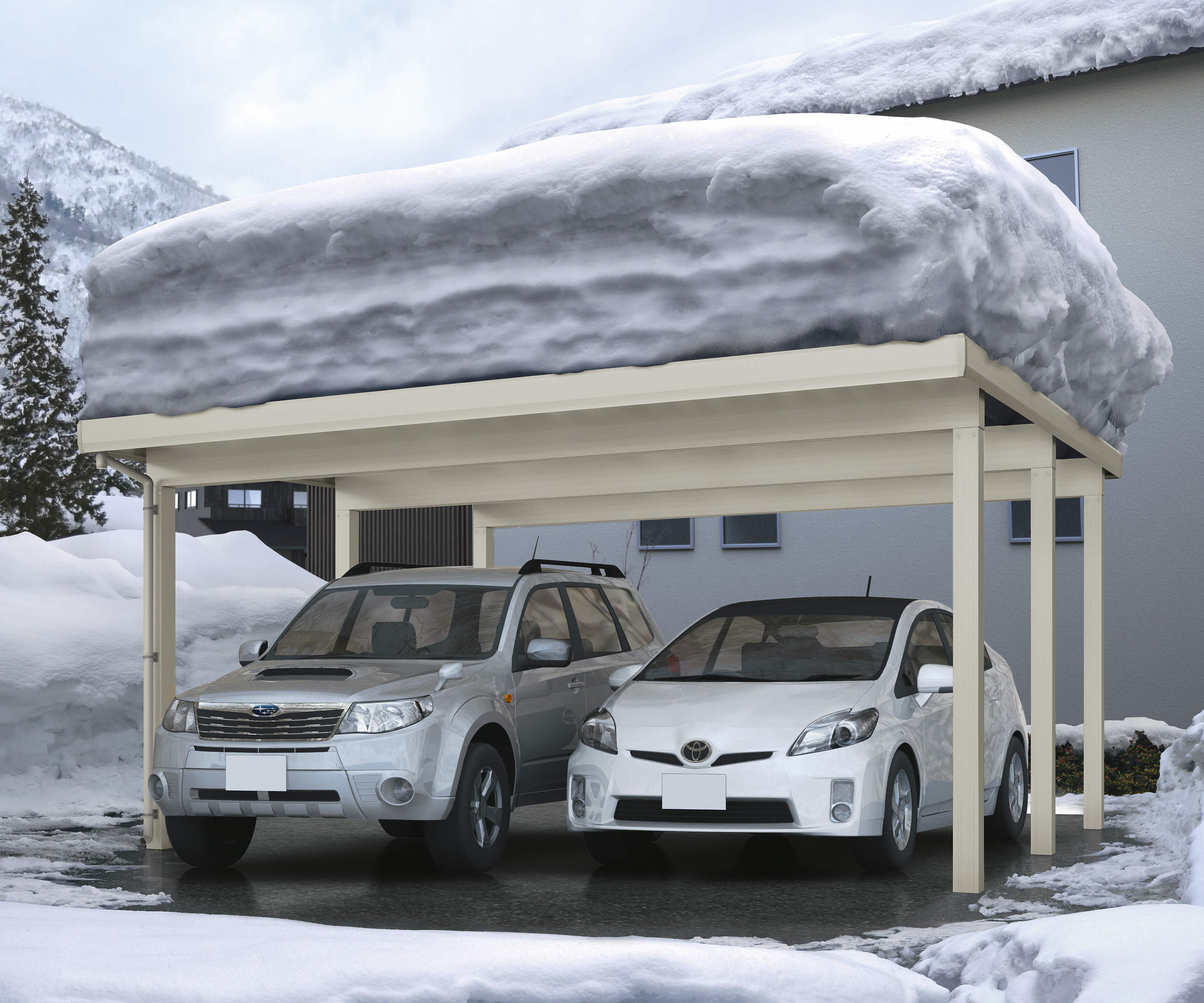 厳しい自然の積雪から愛車を守るカーポート エクステリアのある暮らしブログ