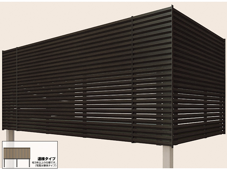 ビューステージHスタイル 柱建て式 横格子ルーバーハイパーティション Ｗ3,640mm（2.0間）×Ｄ1,785mm（6尺）(2階用) 通販 