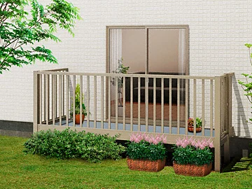 LIXIL(トステム)のバルコニー ビューステージFスタイル 単体 庭置き式