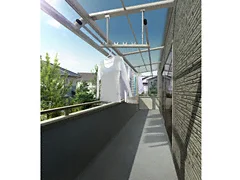 YKKAPのバルコニー屋根 ソラリア R型 屋根タイプ 単体