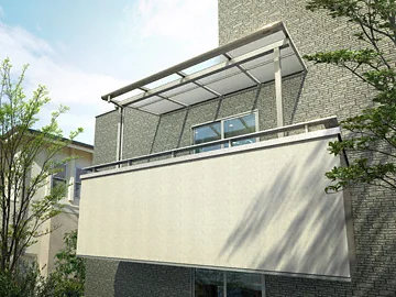 YKKAPのバルコニー屋根 ソラリア F型 屋根タイプ 単体