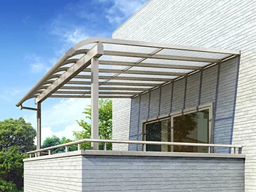 YKKAPのバルコニー屋根 ソラリア R型 積雪50cm対応 屋根タイプ 単体