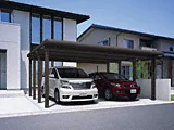 三協アルミのカーポート G-1 積雪〜150cm対応 2台用 ワイド 8本柱  木調屋根枠