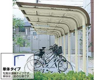 ヨド自転車置場 YOCFタイプ 基本棟 一般地用-ヨドコウ - サイクル
