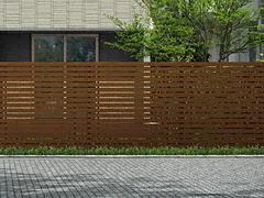 YKKAPのフェンス ルシアス スクリーンフェンスS03型 木調色