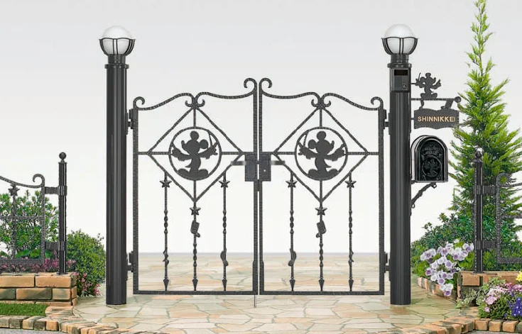 ラフィーネ門扉４型 0８-1２ 両開き 門柱タイプ LIXIL 高品質アルミ鋳物 - 2