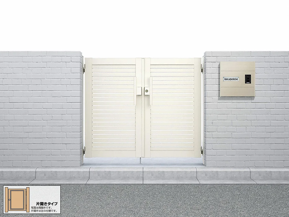 シンプレオ門扉3型 横太格子 片開き-YKKAP 門扉ならエクスショップ