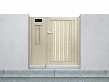 シンプレオ門扉4型 縦太格子 片開き-YKKAP - 門扉ならエクスショップ