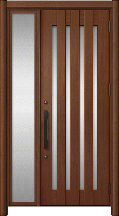 リシェント3 C17N型 アルミ仕様(木目調) 片袖 ポートマホガニー 標準幅×標準高さ -玄関ドアならエクスショップ