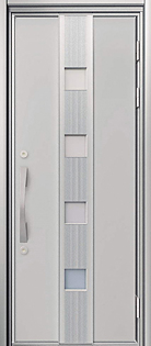 三協アルミの玄関ドア ラフォース R2 55型 K2仕様(アルミ色)　片開きタイプ [サンシルバー]
