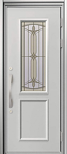 三協アルミの玄関ドア ラフォース R2 56型 K2仕様(アルミ色)　片開きタイプ [サンシルバー]