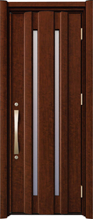 三協アルミの玄関ドア ノバリス A16 K2仕様(木目調)　片開きタイプ [ダークウォールナット]