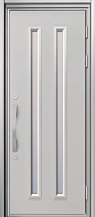 三協アルミの玄関ドア ラフォース R2 53型(アルミ色)　片開きタイプ [サンシルバー]