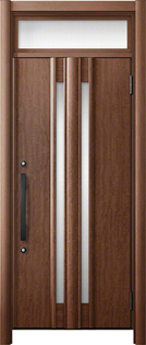 LIXIL リクシル（トステム）の玄関ドア リシェント3 G15型 断熱仕様k2型(木目調)　片開きランマ付タイプ [ポートマホガニー]