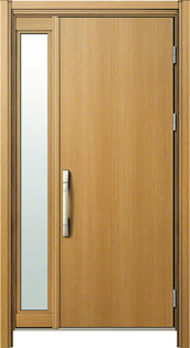 YKKAPの玄関ドア ドアリモ 断熱ドア C10 D2仕様(木目調)　片袖タイプ [ハニーチェリー]