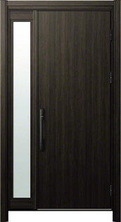 YKKAPの玄関ドア ドアリモ 断熱ドア C10 D2仕様(木目調)　片袖タイプ [桑炭]