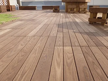 天然木タンモクアッシュデッキセット 無塗装床板-タカショー