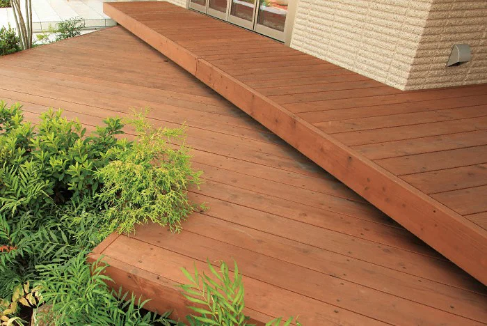 天然木タンモクウッドデッキセット 塗装済み床板-タカショー