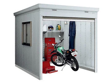 バイク保管庫 一般型 床付タイプ 1370×2210×2375 ハイルーフ FM