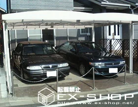 東京都稲城市のLIXIL リクシル(TOEX)のカーポート キューブポートプラス ワイド 施工例
