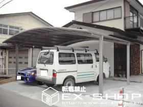 福島県いわき市のLIXIL リクシル(トステム)のカーポート カーブポートシグマII  ワイドタイプ  積雪〜20cm対応 施工例