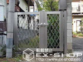 東京都足立区のYKKAPの門扉 エクスライン門扉 4型 両開き親子 門柱使用 施工例