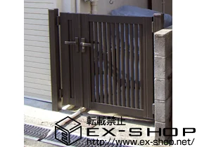 LIXIL リクシル(TOEX)の門扉 プリレオR4型 両開き親子仕様 施工例