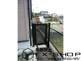 LIXIL リクシル(TOEX)の門扉 プリレオR2型門扉 片開き 柱使用 施工例
