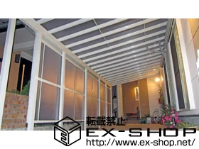 LIXIL リクシル(トステム)のテラス屋根 ライザーテラスII F型 連棟 テラスタイプ 積雪〜20cm対応＋前面スクリーン 2段仕様 施工例
