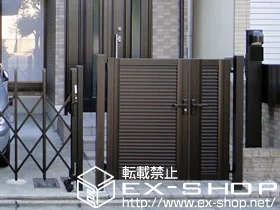 LIXIL リクシル(TOEX)の門扉 シャレオR5型門扉 親子開き 柱使用 施工例