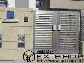 LIXIL リクシル(TOEX)の門扉 プリレオR3型門扉 両開き 柱使用 施工例