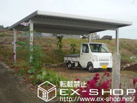 熊本県阿蘇郡西原村のYKKAPのカーポート ジーポートneo Aタイプ 2台用 角柱仕様 積雪〜100cm対応 施工例