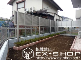 東京都東大和市のYKKAPのフェンス・柵 エクスラインフェンス7型 2段支柱施工 施工例