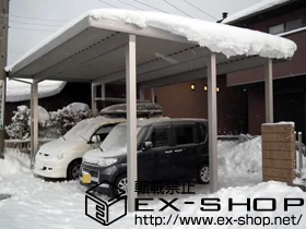 YKKAPのカーポート ジーポートneo Bタイプ 2台用 角柱仕様 積雪〜100cm対応 施工例