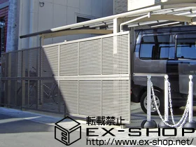埼玉県野田市のグローベンのフェンス・柵 シャレオR1型フェンス 多段柱施工 施工例