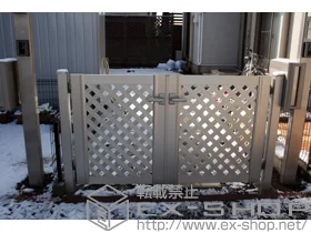 埼玉県柏市ののフェンス・柵、門扉 エクスライン門扉11型 両開き 施工例