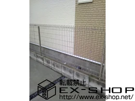 大阪府守口市の積水樹脂(セキスイ)のフェンス・柵 メッシュフェンス G10-R自由柱方式 施工例