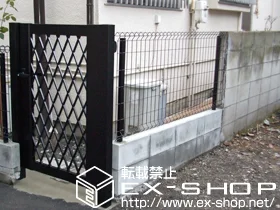 東京都墨田区のYKKAPのフェンス・柵 イーネットフェンス1F型 自由柱タイプ 柱 施工例