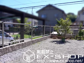 高知県陸前高田市のYKKAPのフェンス・柵 レスティナメッシュフェンス1型　自由柱タイプ 施工例