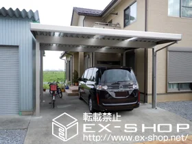 滋賀県彦根市のYKKAPのカーポート レオンポートneo 2台用　角柱タイプ　積雪〜50cm対応 施工例