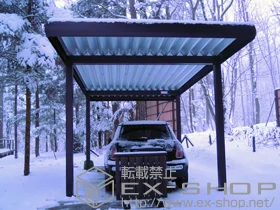 YKKAPのカーポート ジーポートneo 1台用 Aタイプ 角柱仕様 DX鼻隠し 積雪〜100cm対応 施工例