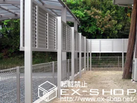 広島県能代市の積水樹脂(セキスイ)のフェンス・柵 エクスラインフェンス7型 2段支柱使用 施工例