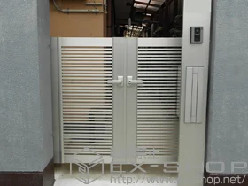 YKKAPの門扉 エクスライン門扉1型 両開き 門柱仕様 施工例