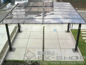 LIXIL リクシル(トステム)のカーポート エックスルーフ ワイド 積雪〜30cm対応+柱ガード 施工例