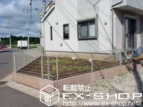 千葉県千葉市緑区の積水樹脂(セキスイ)のフェンス・柵 メッシュフェンス G10-R 自由柱方式 施工例