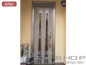 LIXIL リクシル(トステム)の玄関ドア リシェントK4 アルミ仕様 片開き ランマ付 300型 施工例