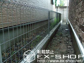東京都水戸市の積水樹脂(セキスイ)のフェンス・柵 イーネットフェンス1F型 自由柱タイプ 施工例