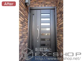 LIXIL リクシル(トステム)の玄関ドア リシェント K4仕様22親子R 600型 施工例