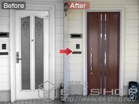 LIXIL リクシル(トステム)の玄関ドア リシェント 断熱仕様 RB2型 片開き 施工例