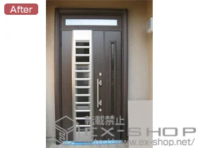 LIXIL リクシル(トステム)の玄関ドア リシェント K4仕様20親子 ランマ付L 001型 施工例